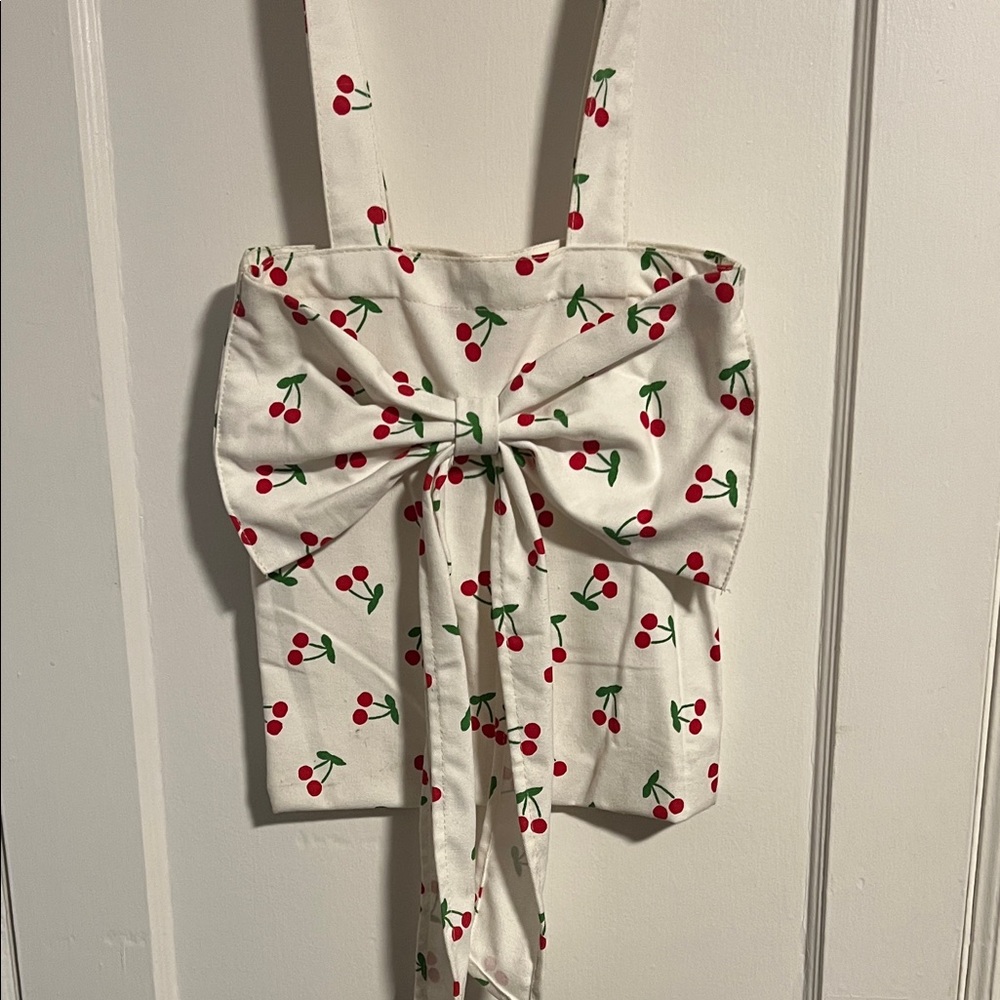 Cherry Print Bow bag